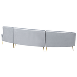 Sofa Samtstoff hellgrau geschwungene Form 4-Sitzer MOSS