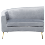 Sofa Samtstoff hellgrau geschwungene Form 4-Sitzer MOSS