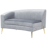 Sofa Samtstoff hellgrau geschwungene Form 4-Sitzer MOSS