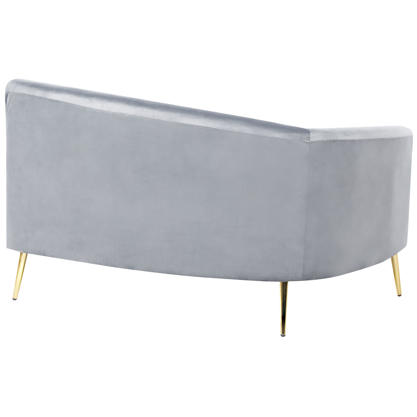 Sofa Samtstoff hellgrau geschwungene Form 4-Sitzer MOSS