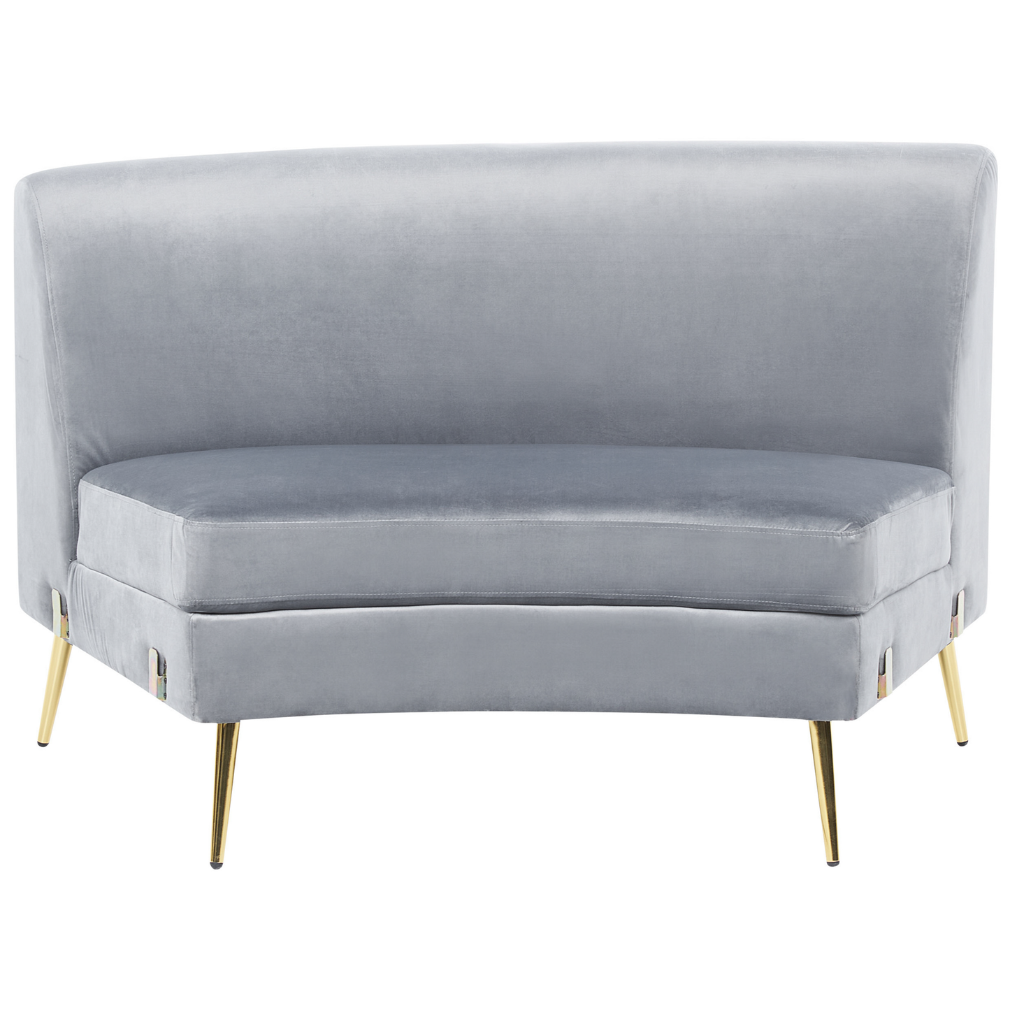 Sofa Samtstoff hellgrau geschwungene Form 4-Sitzer MOSS