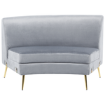 Sofa Samtstoff hellgrau geschwungene Form 4-Sitzer MOSS