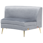 Sofa Samtstoff hellgrau geschwungene Form 4-Sitzer MOSS