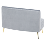 Sofa Samtstoff hellgrau geschwungene Form 4-Sitzer MOSS