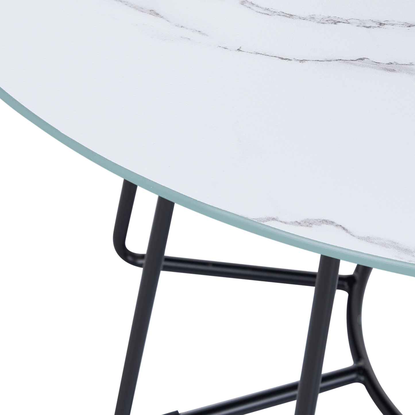Couchtisch Marmor Optik weiss / schwarz ø 80 cm BERNIE