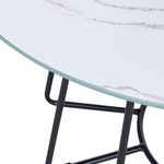Couchtisch Marmor Optik weiss / schwarz ø 80 cm BERNIE