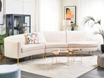 Sofa Samtstoff hellbeige geschwungene Form 4-Sitzer MOSS