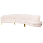 Sofa Samtstoff hellbeige geschwungene Form 4-Sitzer MOSS