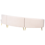 Sofa Samtstoff hellbeige geschwungene Form 4-Sitzer MOSS