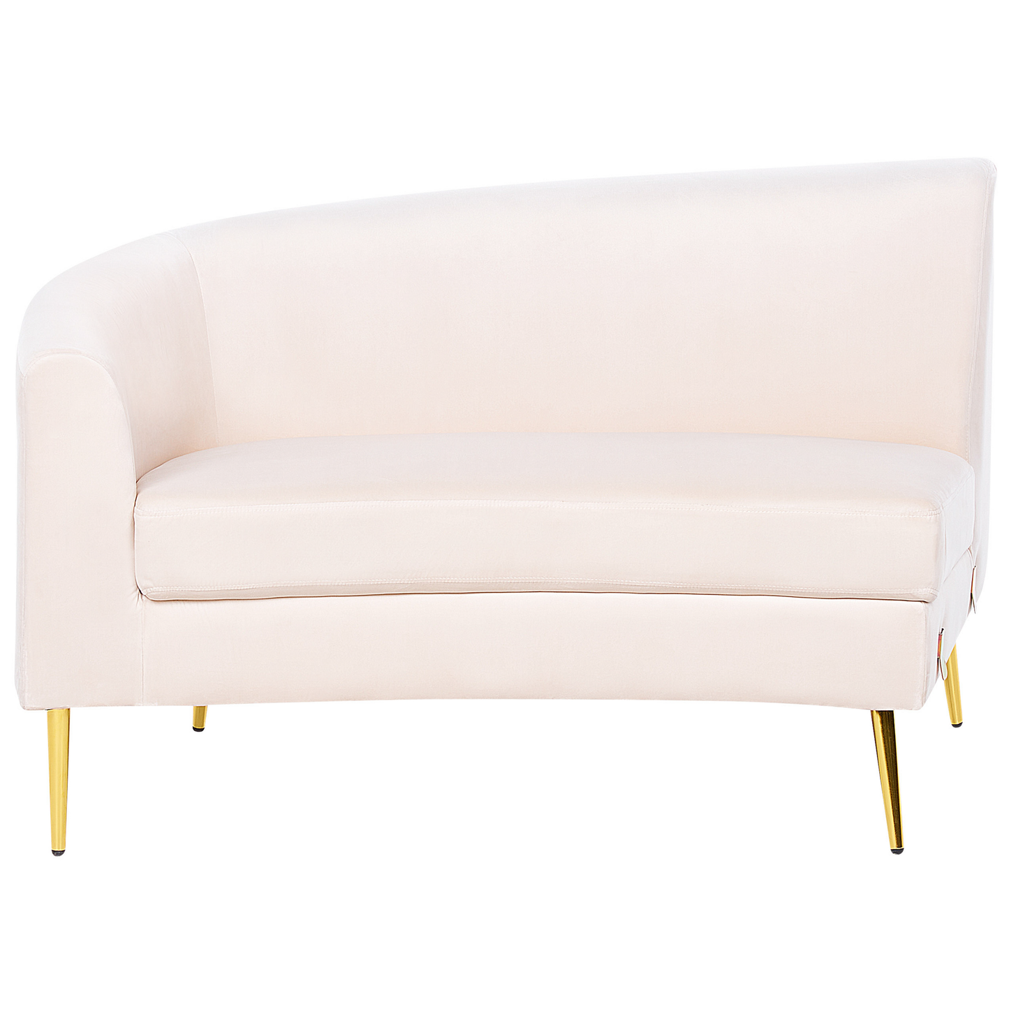 Sofa Samtstoff hellbeige geschwungene Form 4-Sitzer MOSS