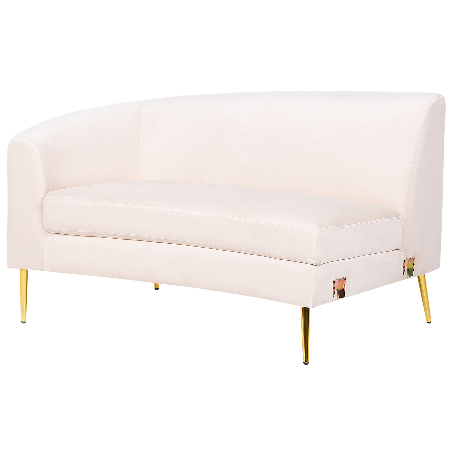 Sofa Samtstoff hellbeige geschwungene Form 4-Sitzer MOSS