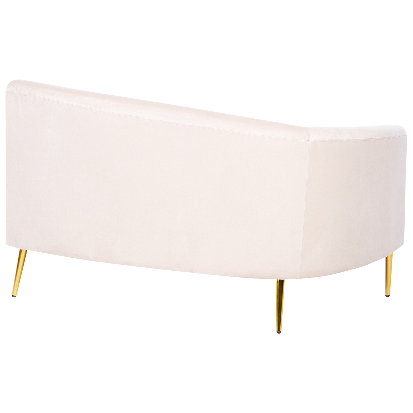 Sofa Samtstoff hellbeige geschwungene Form 4-Sitzer MOSS