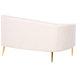 Sofa Samtstoff hellbeige geschwungene Form 4-Sitzer MOSS