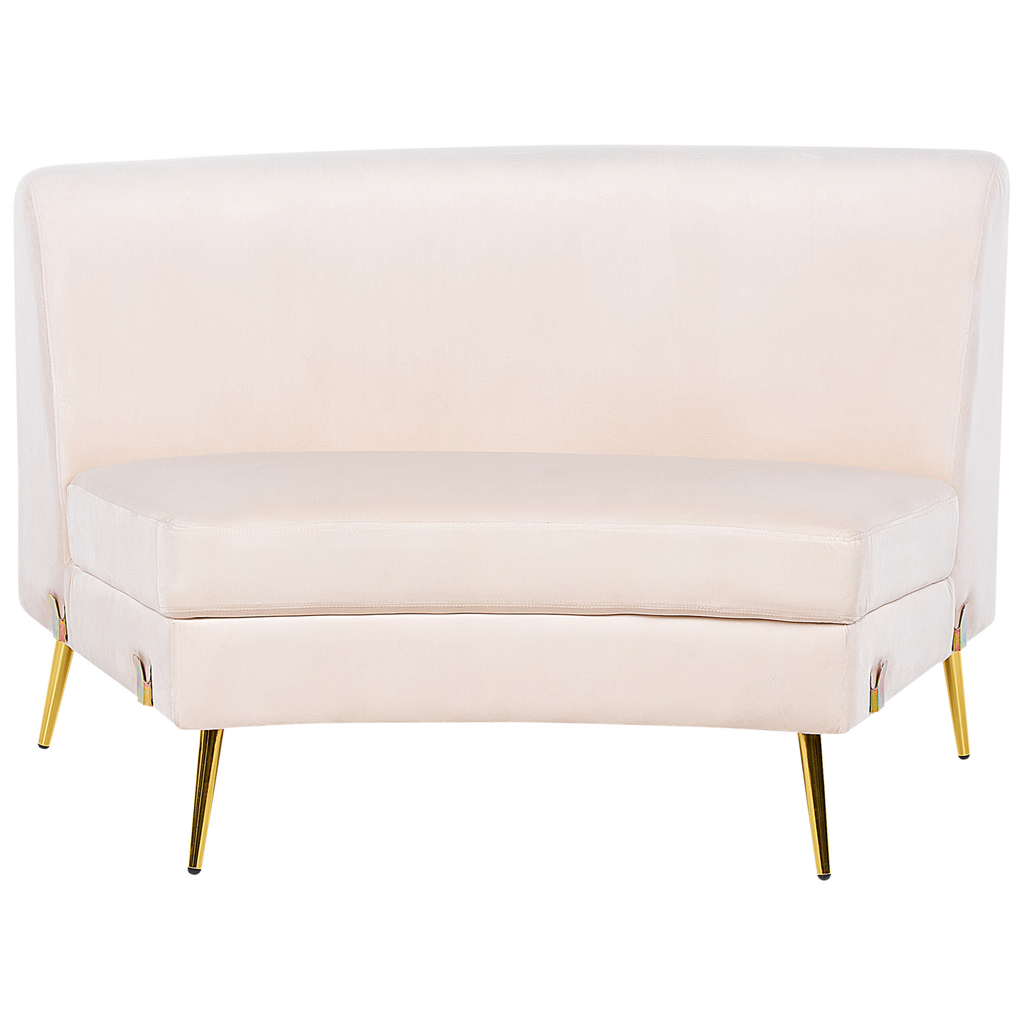 Sofa Samtstoff hellbeige geschwungene Form 4-Sitzer MOSS