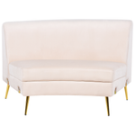 Sofa Samtstoff hellbeige geschwungene Form 4-Sitzer MOSS