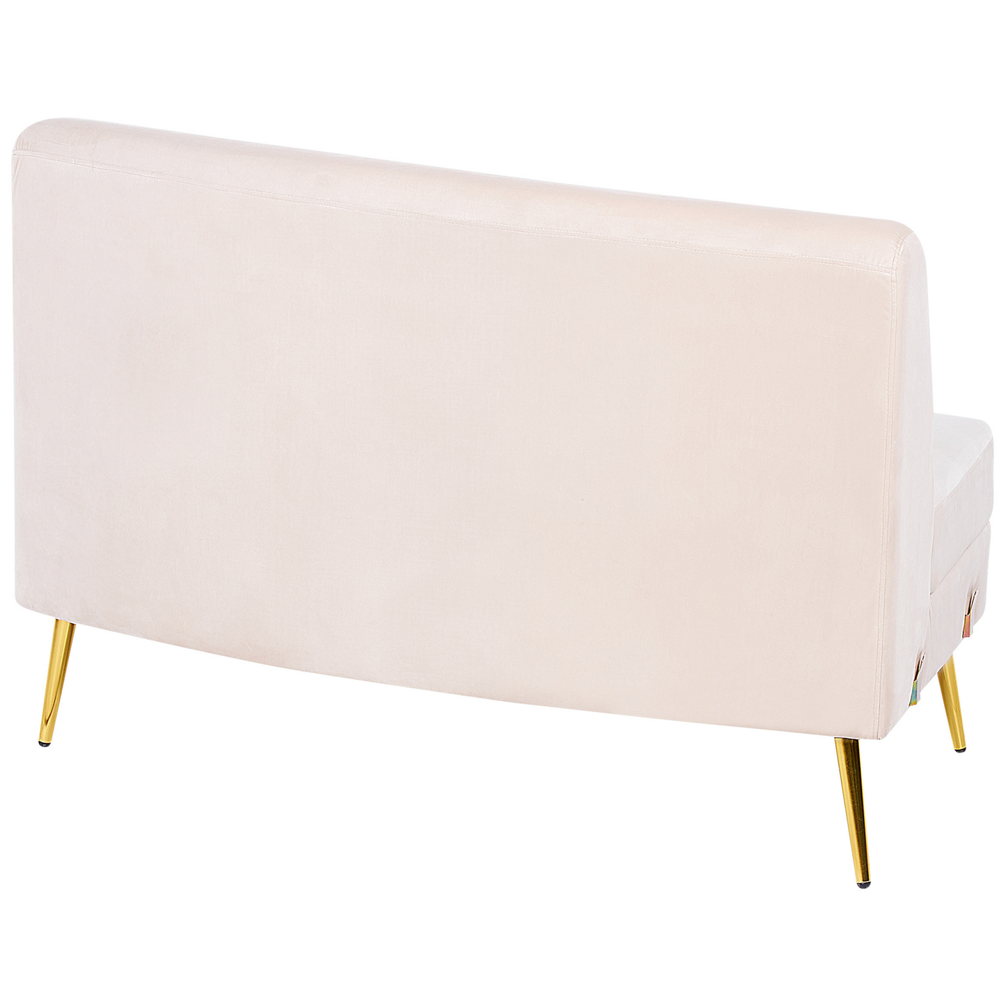Sofa Samtstoff hellbeige geschwungene Form 4-Sitzer MOSS