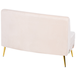 Sofa Samtstoff hellbeige geschwungene Form 4-Sitzer MOSS