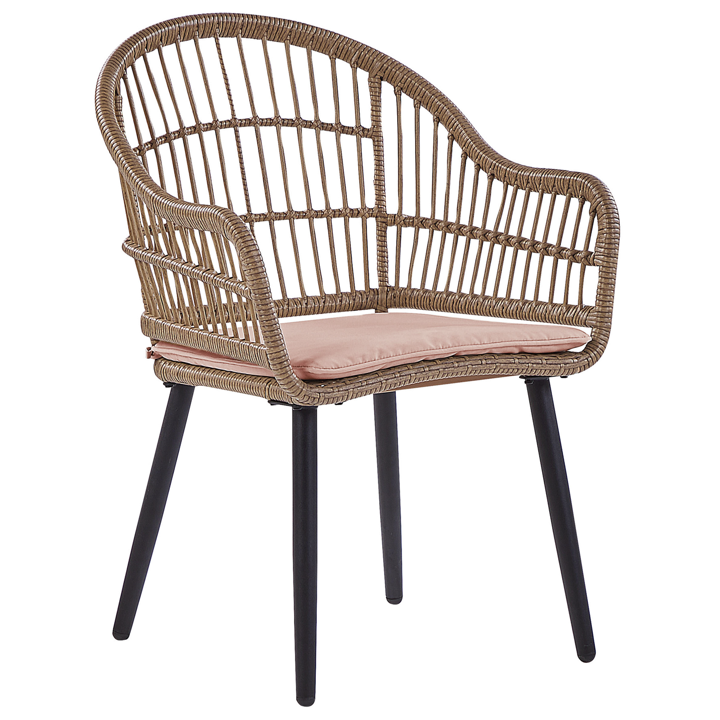 Gartenmöbel Set 6-Sitzer ALIANO inkl. Kissen Polyrattan Pastellrosa