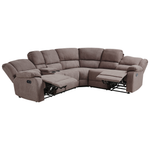 5-Sitzer Ecksofa Stoff elektrisch verstellbar USB-Port taupe ROKKE