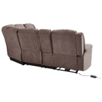5-Sitzer Ecksofa Stoff elektrisch verstellbar USB-Port taupe ROKKE