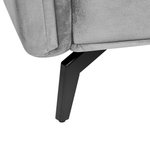 4-Sitzer Sofa Samtstoff hellgrau / schwarz AURE