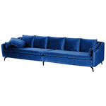 4-Sitzer Sofa Samtstoff marineblau / schwarz AURE