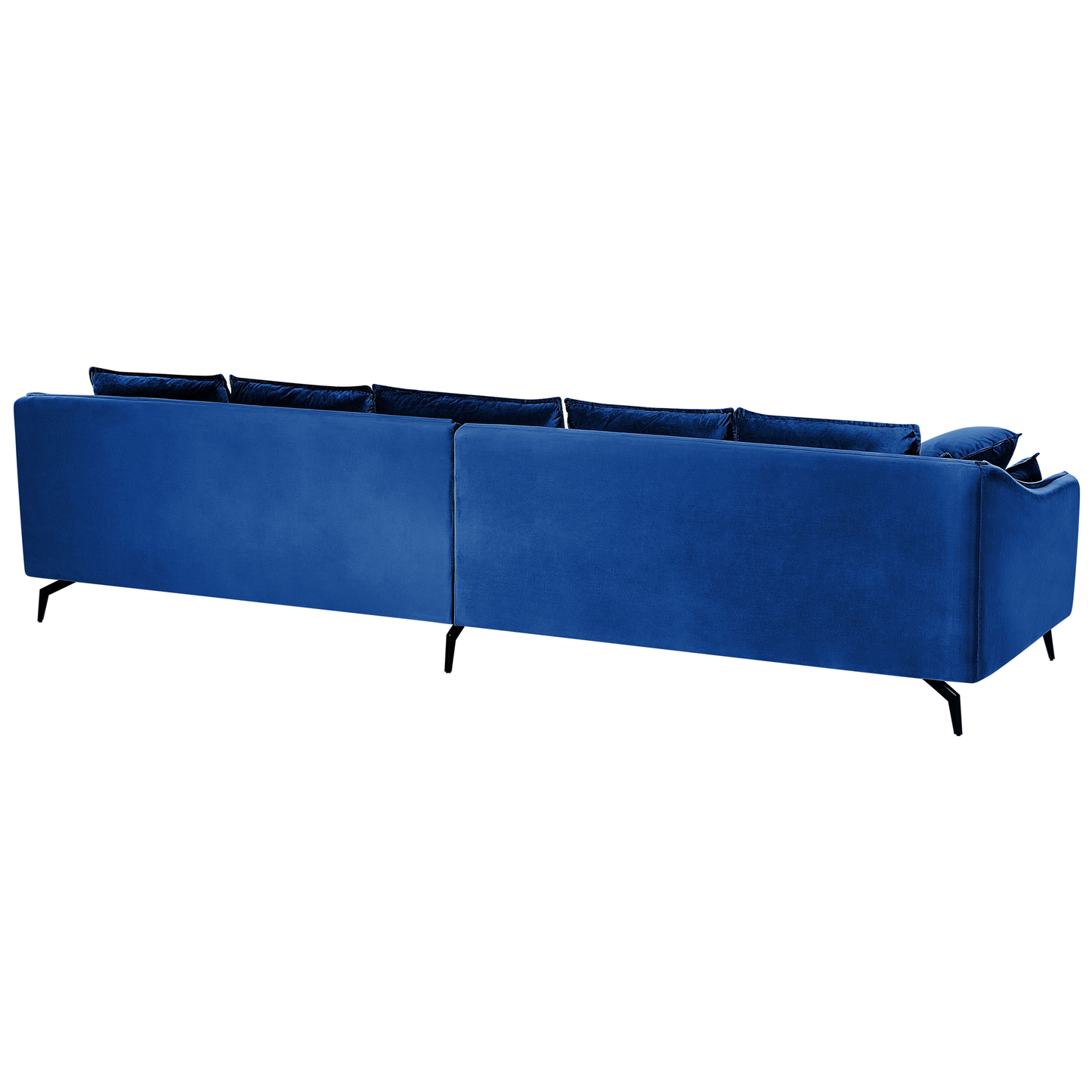 4-Sitzer Sofa Samtstoff marineblau / schwarz AURE