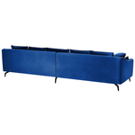 4-Sitzer Sofa Samtstoff marineblau / schwarz AURE