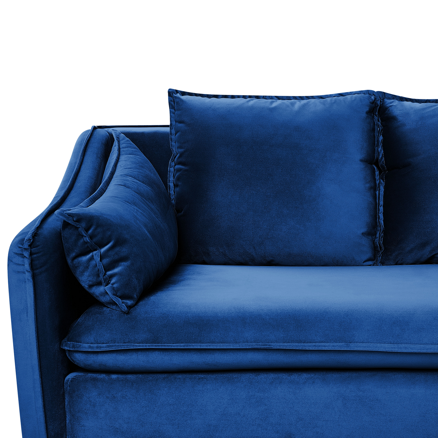 4-Sitzer Sofa Samtstoff marineblau / schwarz AURE