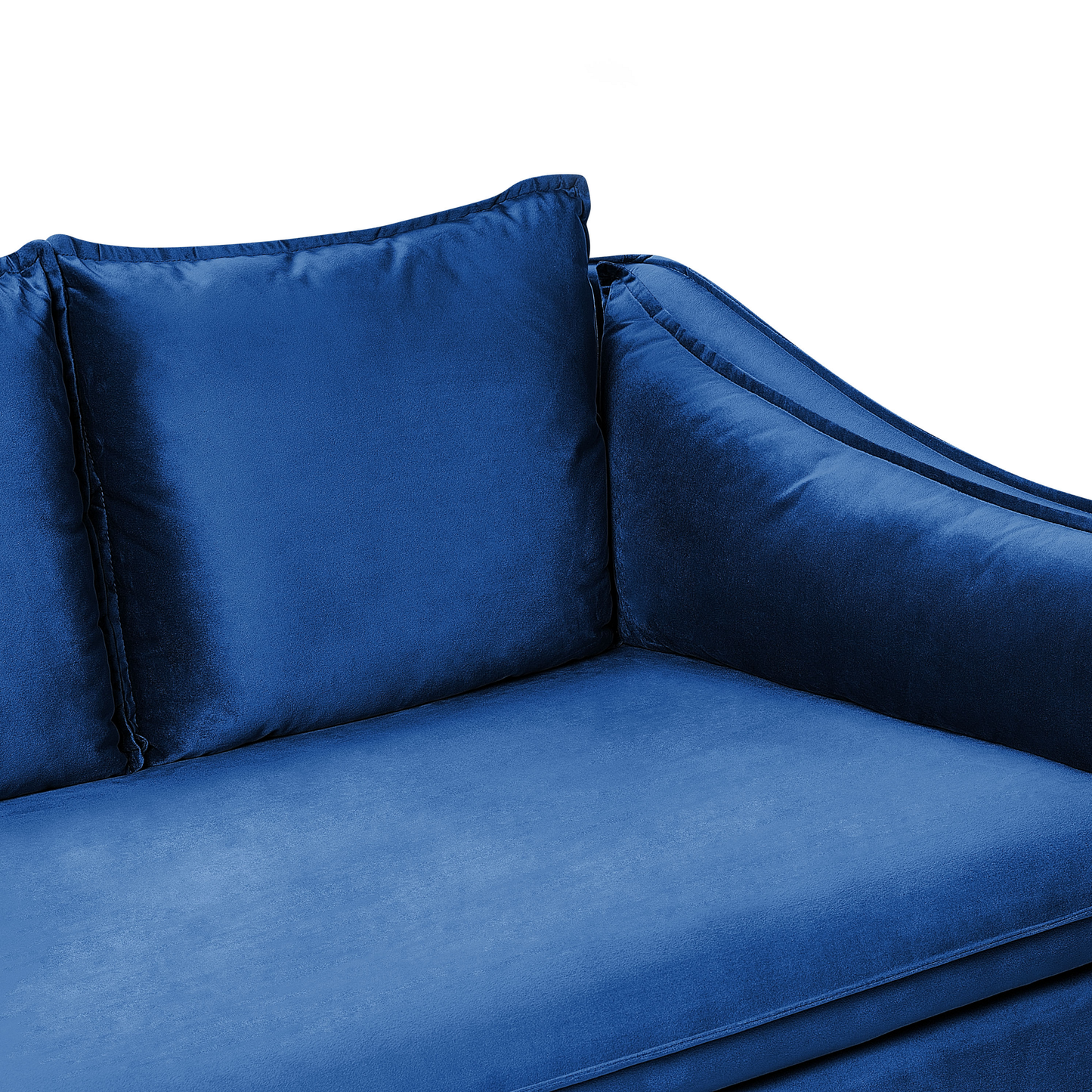 4-Sitzer Sofa Samtstoff marineblau / schwarz AURE