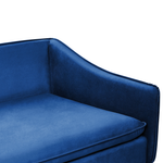 4-Sitzer Sofa Samtstoff marineblau / schwarz AURE