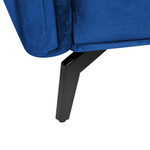 4-Sitzer Sofa Samtstoff marineblau / schwarz AURE