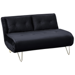Sofa Set Samtstoff schwarz 3-Sitzer VESTFOLD