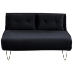 Sofa Set Samtstoff schwarz 3-Sitzer VESTFOLD