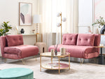 Sofa Set Samtstoff rosa 3-Sitzer VESTFOLD