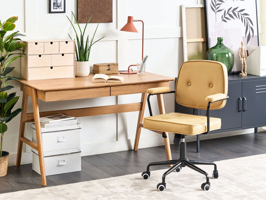 Bürostuhl drehbar PAWNEE Kunstleder Gelb