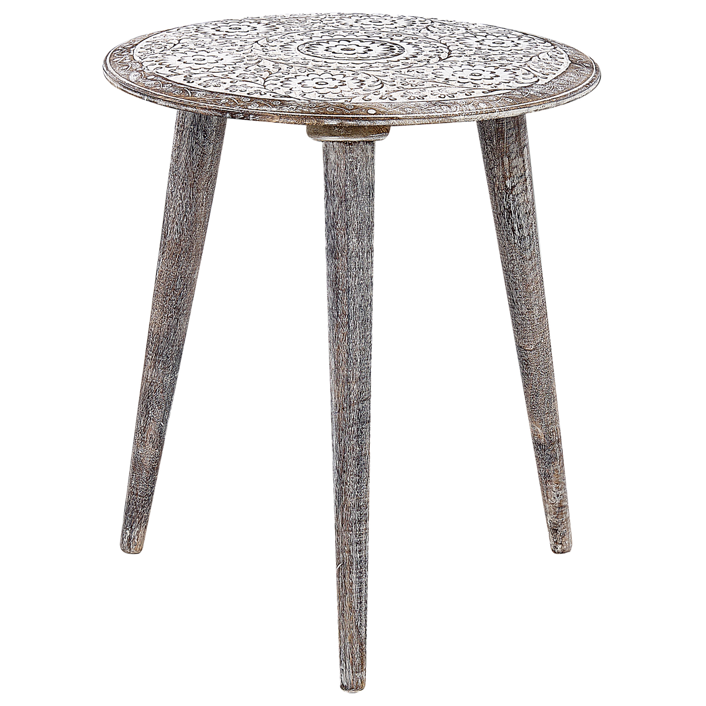 Beistelltisch 2er Set aus Mangoholz Weiss BARJU