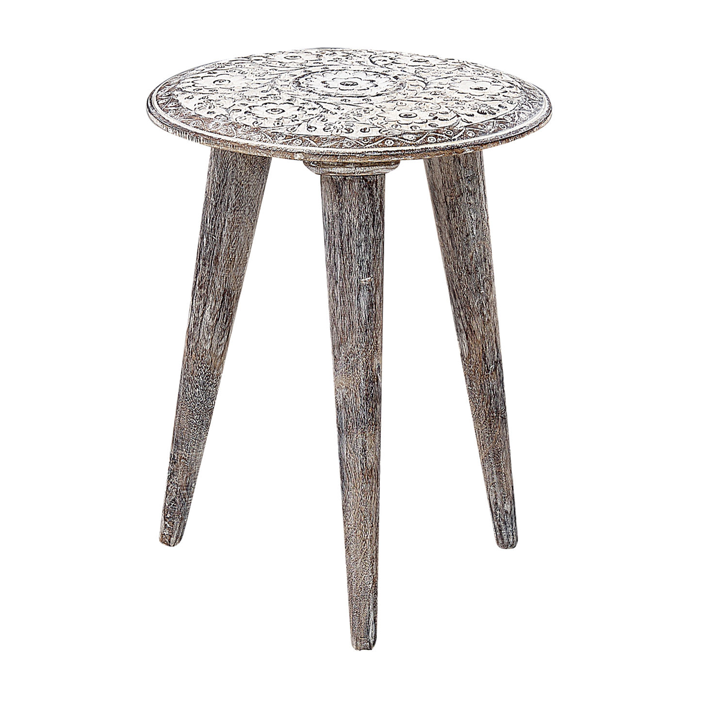 Beistelltisch 2er Set aus Mangoholz Weiss BARJU