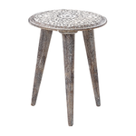 Beistelltisch 2er Set aus Mangoholz Weiss BARJU