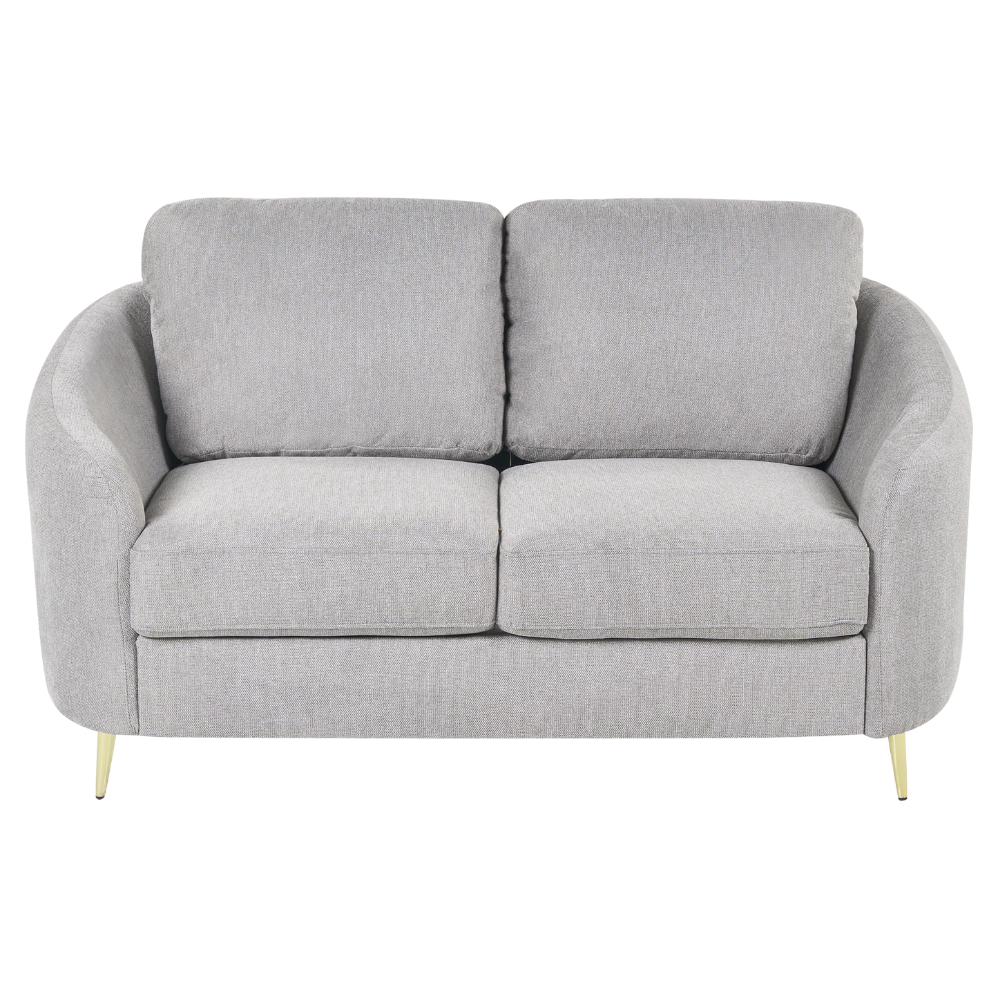 2-Sitzer Sofa Polsterbezug hellgrau / gold TROSA