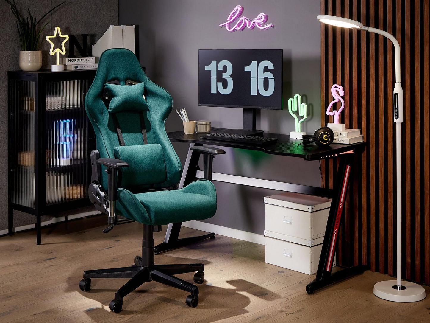 Gaming Stuhl drehbar WARRIOR Dunkelgrün