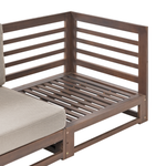 Gartensofa 2-Sitzer TRANI modular zertifiziertes Akazienholz Dunkelbraun