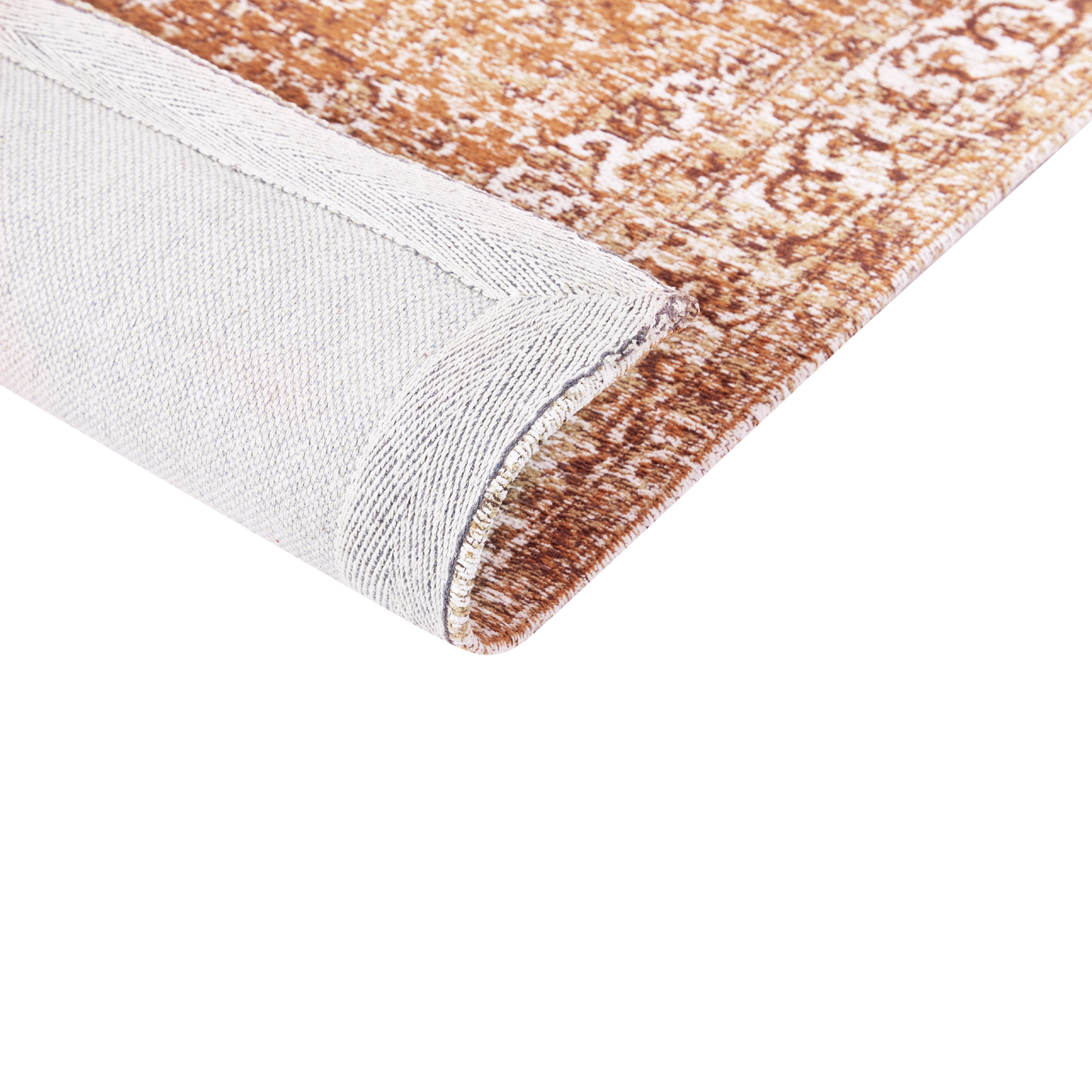 Teppich Baumwolle orange 80 x 150 cm orientalisches Muster Kurzflor HAYAT