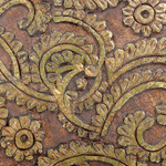 Beistelltisch 2er Set Mangoholz dunkelbraun / gold rund CHANPI