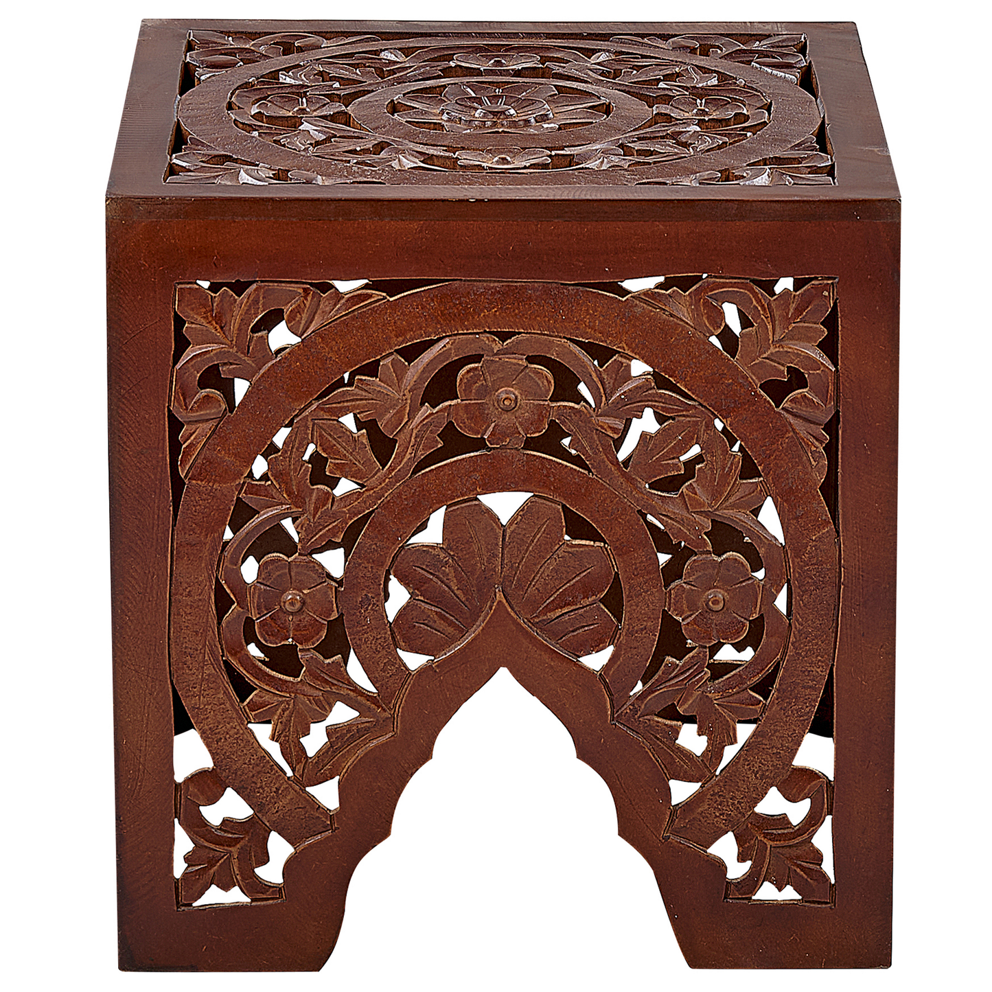 Beistelltisch 2er Set dunkler Holzfarbton quadratisch SHUKUR