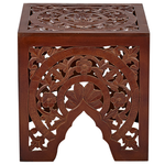 Beistelltisch 2er Set dunkler Holzfarbton quadratisch SHUKUR