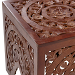 Beistelltisch 2er Set dunkler Holzfarbton quadratisch SHUKUR