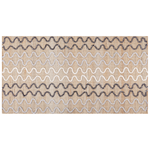 Teppich Jute beige 80 x 150 cm geometrisches Muster Kurzflor SOGUT