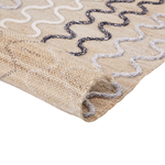 Teppich Jute beige 80 x 150 cm geometrisches Muster Kurzflor SOGUT