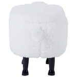 Tierhocker mit Stauraum Felloptik weiss Schafform SHEEP